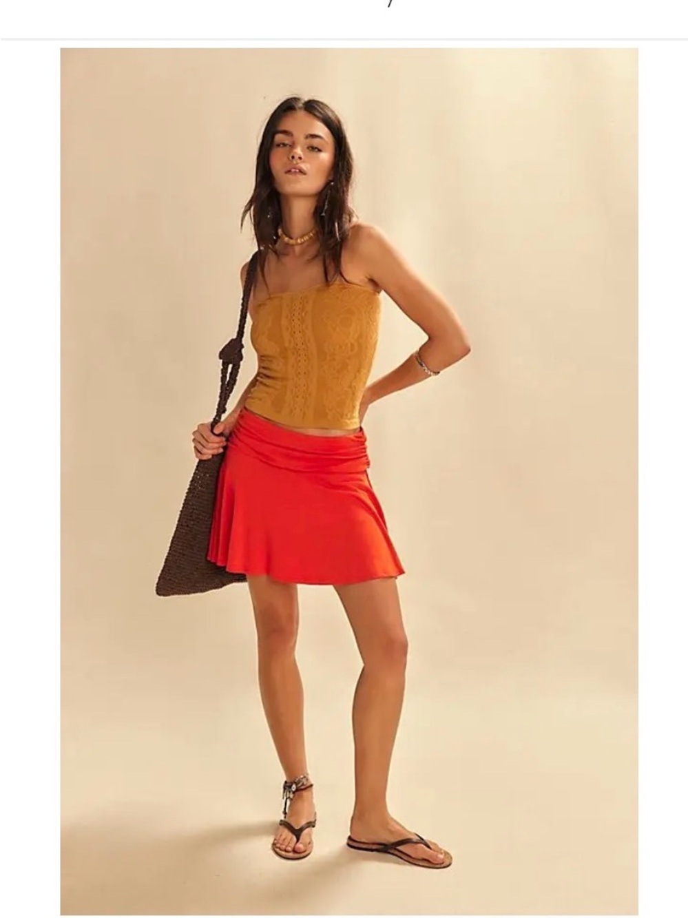 Free People Good Feels Tangerine Skort
